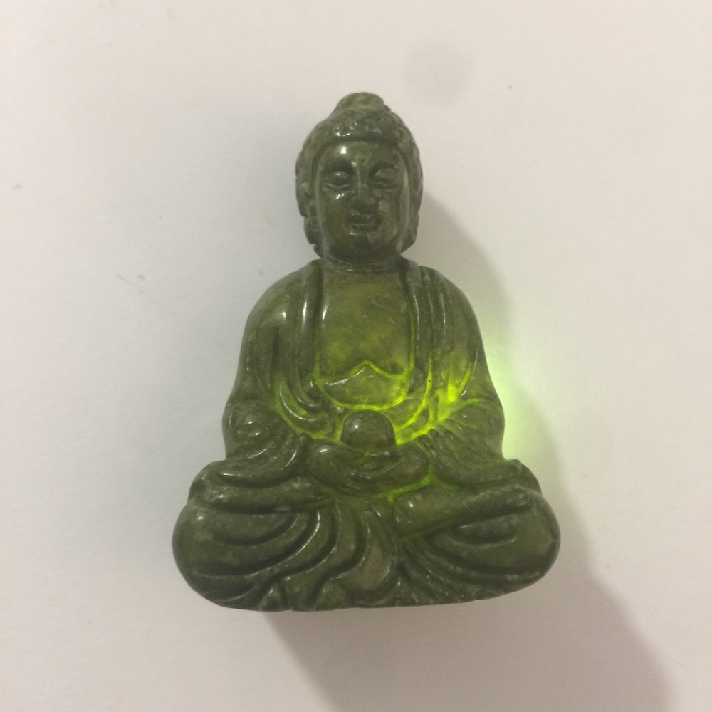 Hand Carved Buddha Pendant with drilled Hole